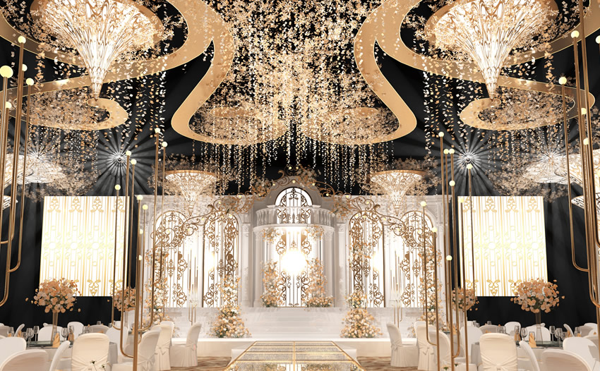 石河子乡花木兰喜事汇金色大厅效果展示